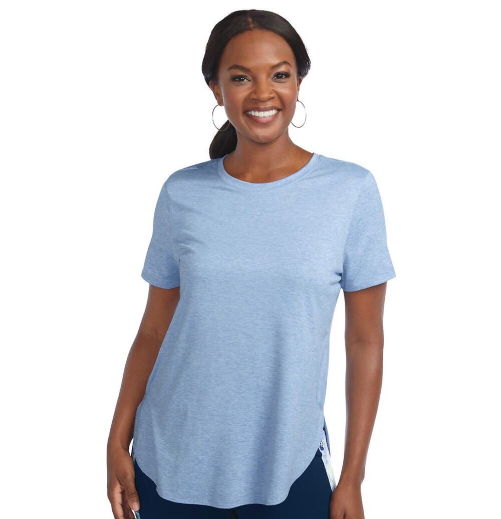 SKECHERS Women's GO DRI Swift Tunic Tee XS Light Blue Short Sleeve NWT